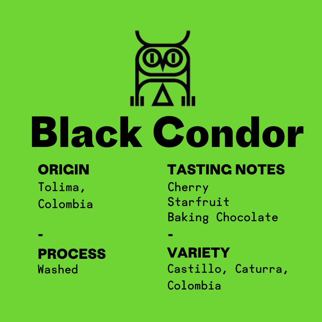 Second State retail coffee bag label. Origin: Tolima, Colombia. Process: Washed. Variety: Castillo, Caturra, Colombia.