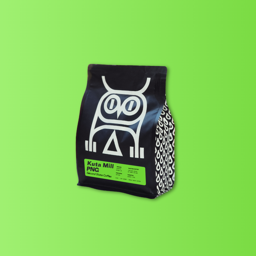 kuta mill papua new guinea washed specialty coffee whole bean bag 12oz